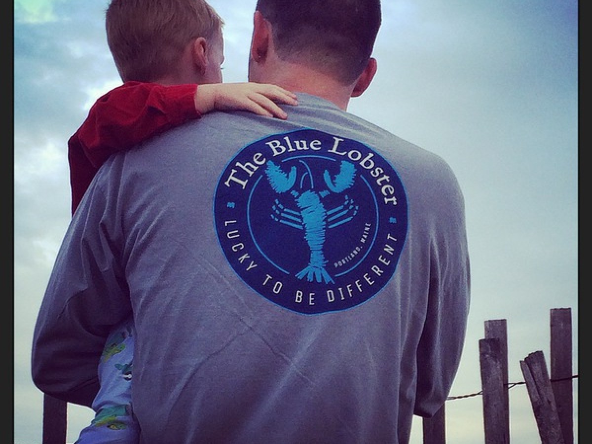 Dad & son with The Blue Lobster shirt