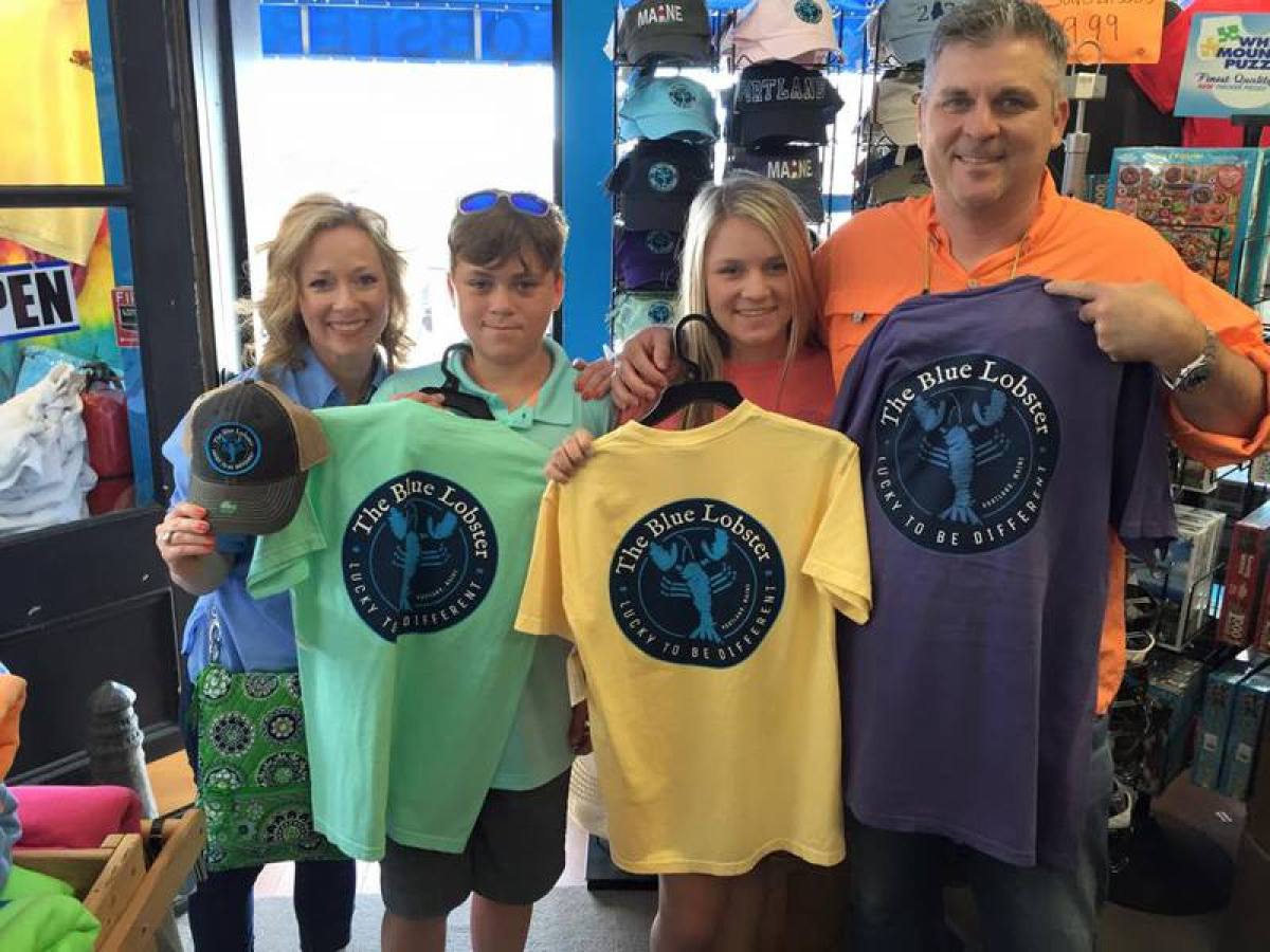 Family with The Blue Lobster shirts